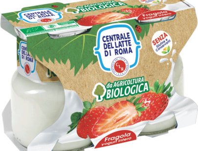 Yogurt intero bio fragola Centrale Del Latte Di Roma