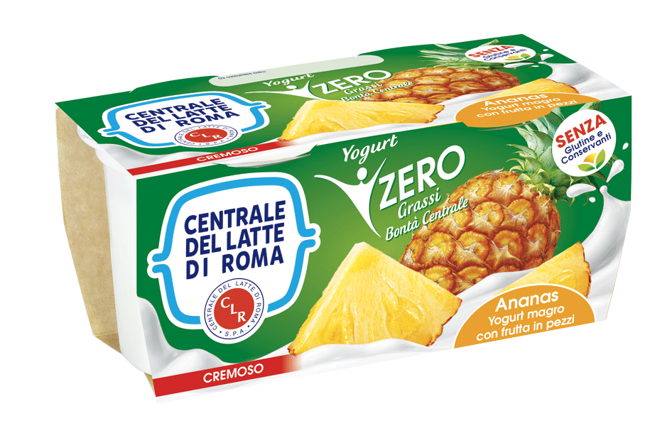 Yogurt cremoso magro ananas con frutta in pezzi Centrale Del Latte Di Roma
