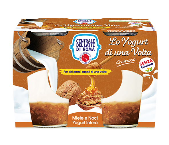 yogurt intero cremoso miele e noci 2 vasetti Centrale del Latte di Roma