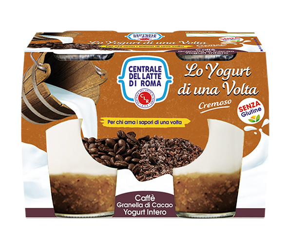 yogurt intero cremoso caffè granella di cacao 2 vasetti Centrale del Latte di Roma