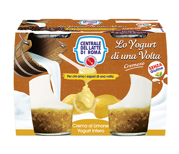 yogurt intero cremoso crema di limone 2 vasetti Centrale del Latte di Roma